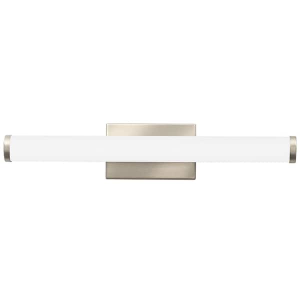 Contemporary Cylinder 2-Light Brushed Nickel 3K LED Vanity Light Contemporary Cylinder 2-Light Brushed Nickel 3K LED Vanity Light