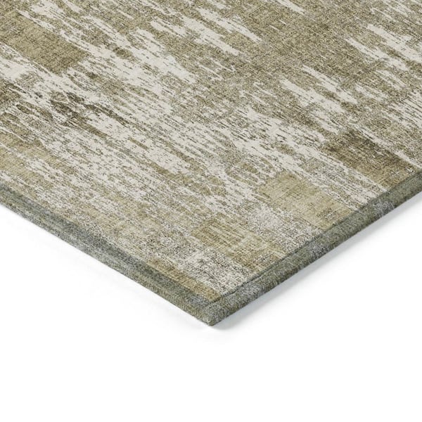 Beige, Ivory, Tan 10 ft. x 14 ft. Woven Moroccan Polyester Rectangle Indoor / Outdoor Area Rug