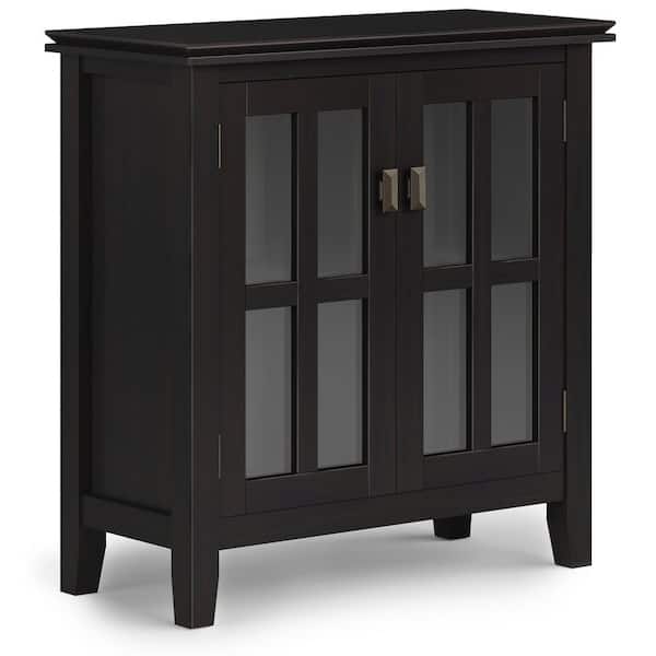 Simpli Home Artisan Solid Wood 30 in. Wide Contemporary Low Storage Cabinet in Hickory Brown