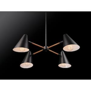 Woodstock 4-Light Matte Black Transitional Chandelier