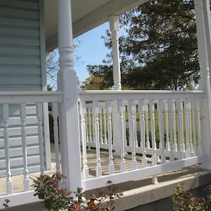 Delray 3 ft. H x 4 ft. W Vinyl White Railing Kit with Colonial Spindles
