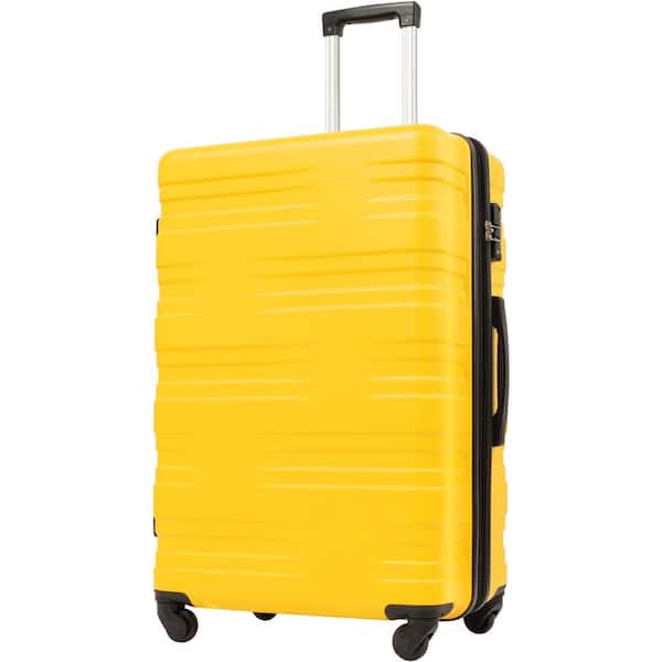 Merax 25.1 in. Yellow Expandable ABS Hardside Luggage Spinner 24 in. Suitcase with TSA Lock, Telescoping Handle