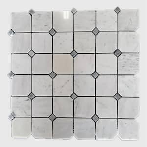 12 in. x 12 in. Milky White Clipped Hexagon Marble Mosaic Tile (5 sq. ft./case)