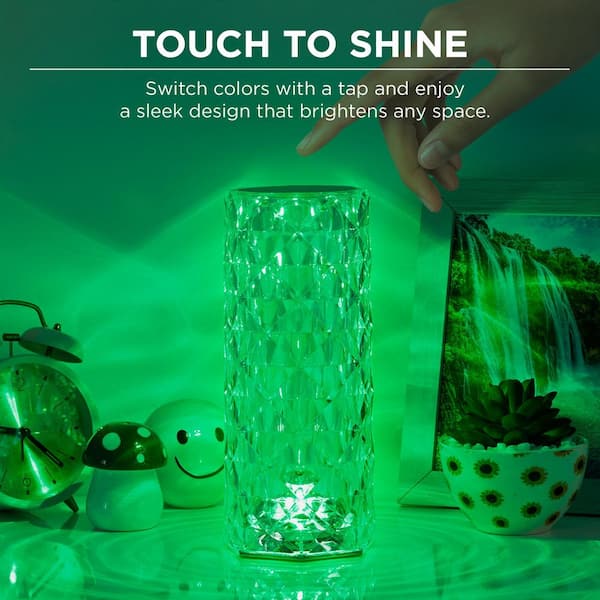 8.5 in. Crystal Indoor Touch Table Light Rose LH-ML001-999 - The