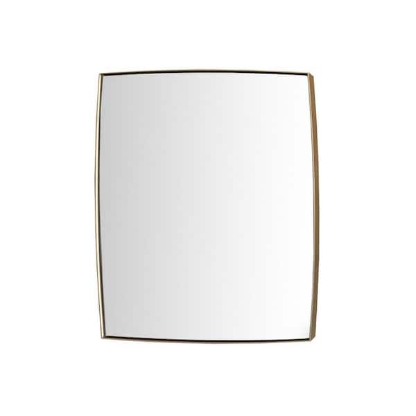 Bellaterra Home 23.5 in. W x 30.5 in. H x 1 in. D Rectangular Metal Framed Wall Bathroom Vanity Mirror in Brushed Gold