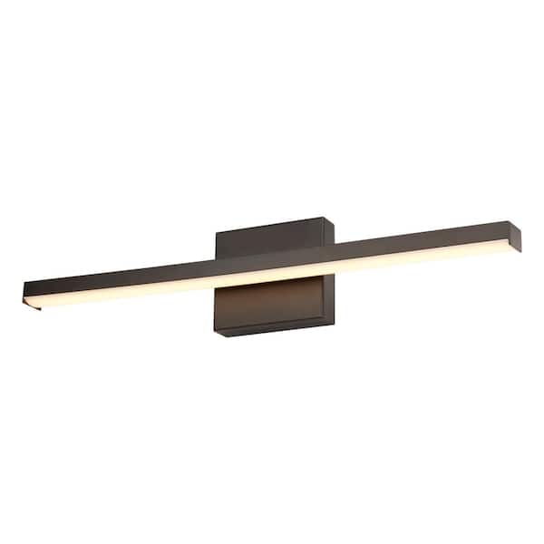 Globe Electric Jensen 30-Watt Black LED Integrated Vanity Light with Frosted Diffuser