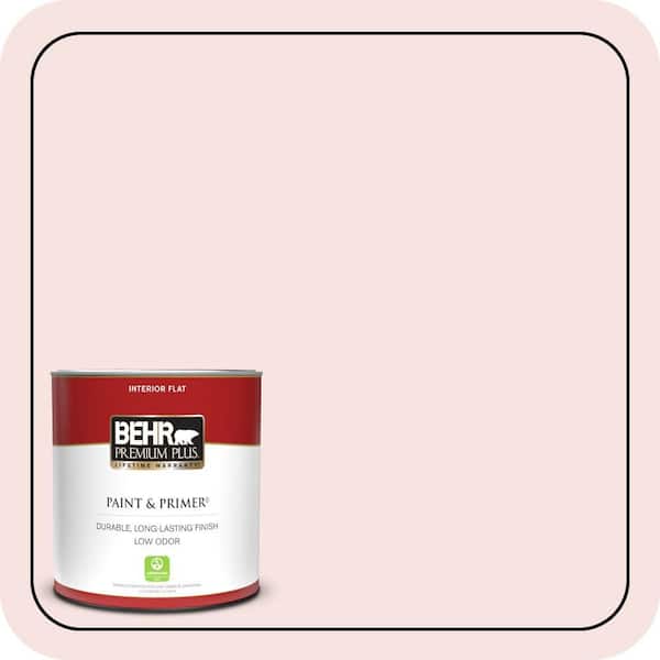 BEHR PREMIUM PLUS 1 qt. #RD-W02 Candy Floss Flat Low Odor Interior Paint & Primer