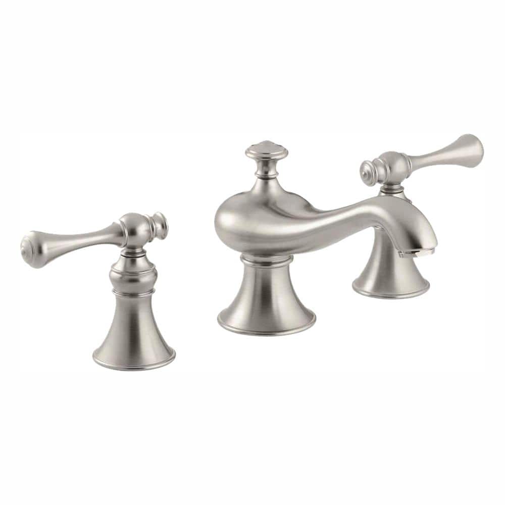 KOHLER Revival 8 in. Widespread 2-Handle Low-Arc Water-Saving Bathroom  Faucet in Vibrant Brushed Nickel K-16102-4A-BN - The Home Depot