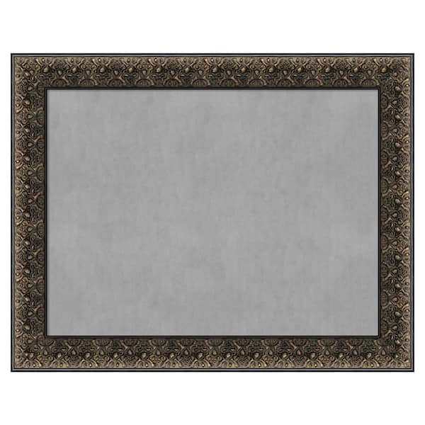 Amanti Art Intaglio Embossed Black 29 in. x 23 in Framed Magnetic Board