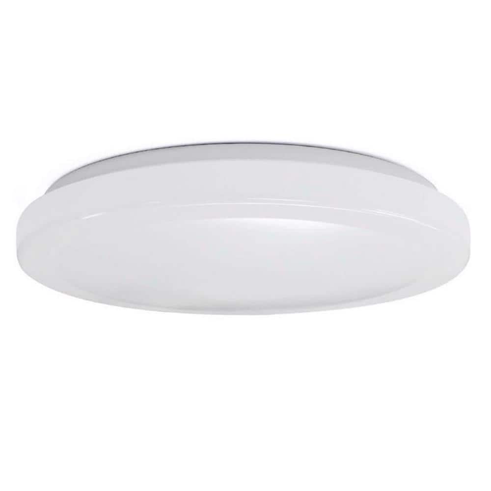 White 13-Inch Round LED Flush Mount Ceiling Light Fixture