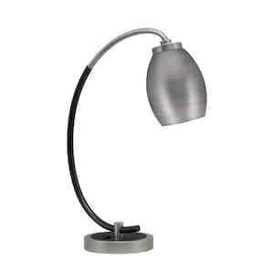 Delgado 18.25 in. Graphite and Matte Black Piano Desk Lamp with Graphite Metal Shade