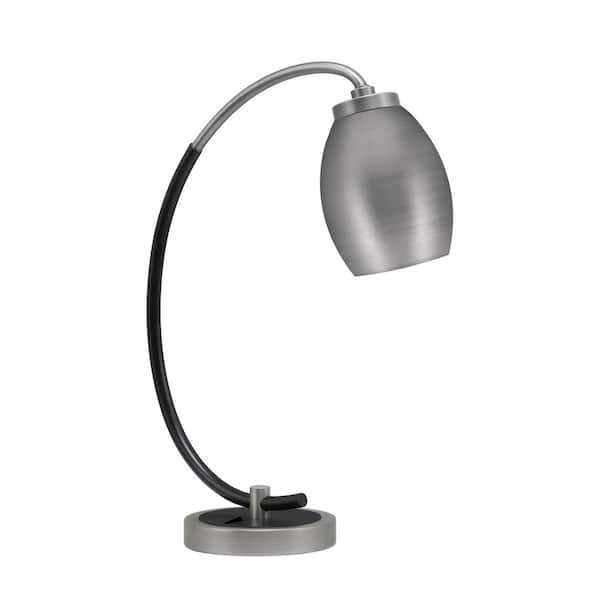 Unbranded Delgado 18.25 in. Graphite and Matte Black Piano Desk Lamp with Graphite Metal Shade