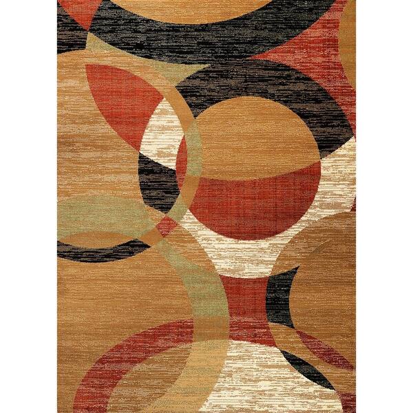 World Rug Gallery Nova Geometric Circle Multi 4 ft. x 5 ft. 3 in. Indoor Area Rug