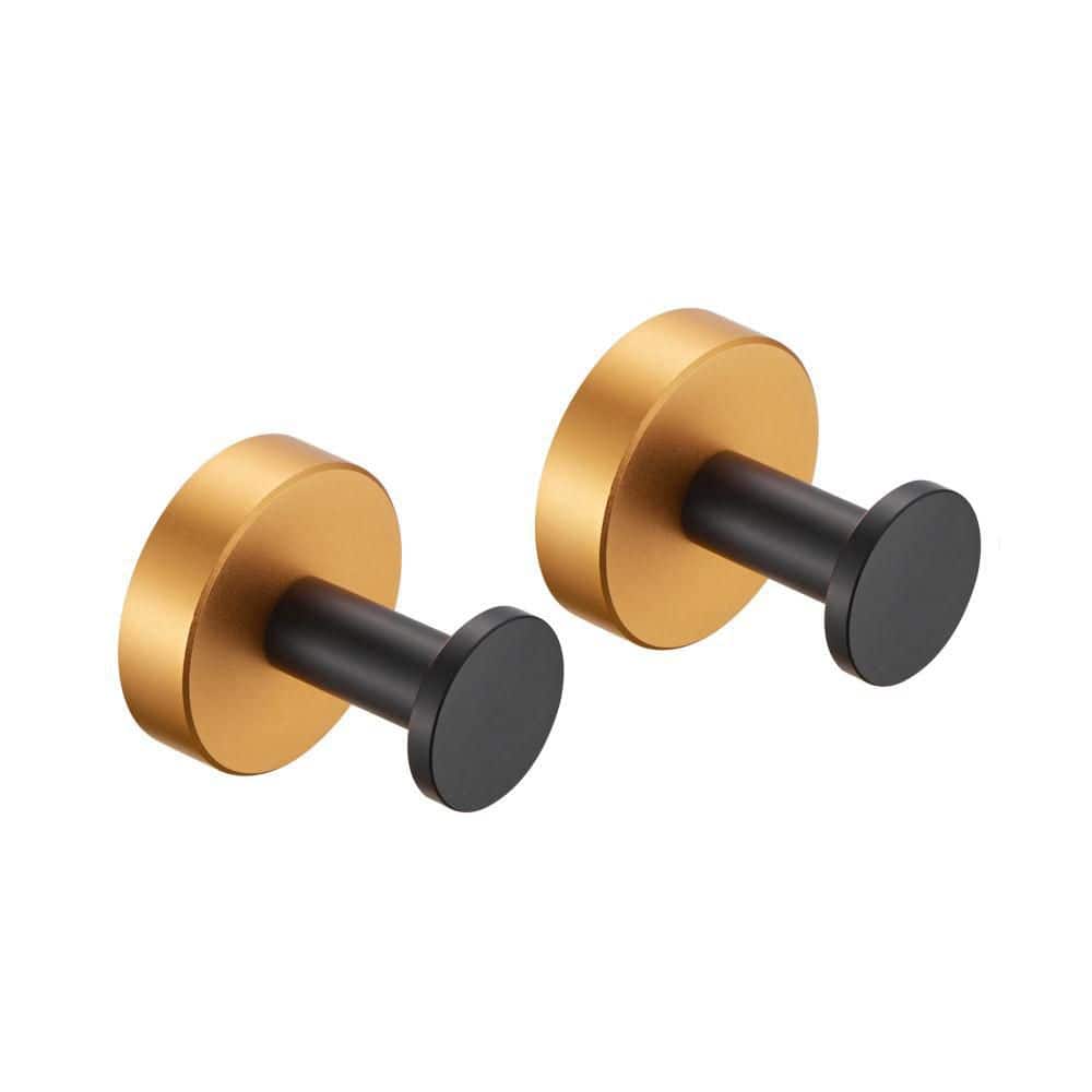 Round Bathroom Robe Hook and Towel Hook in Thicken Space Aluminum Black and