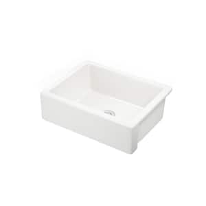 Farmhouse Apron Front 24 in. Fireclay Single Bowl Kitchen Sink in White
