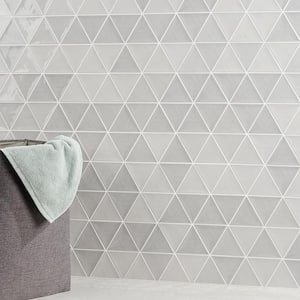Siene Triangle Smoke Gray 5 in x 4 in x 9 mm Ceramic Wall Tile (30 Pieces/ 2.47 sqft/ Case)