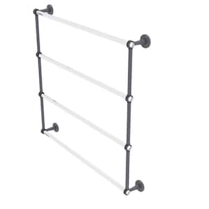 Clearview 36 in. 4-Tier Ladder Towel Bar with Dotted Accents in Matte Gray