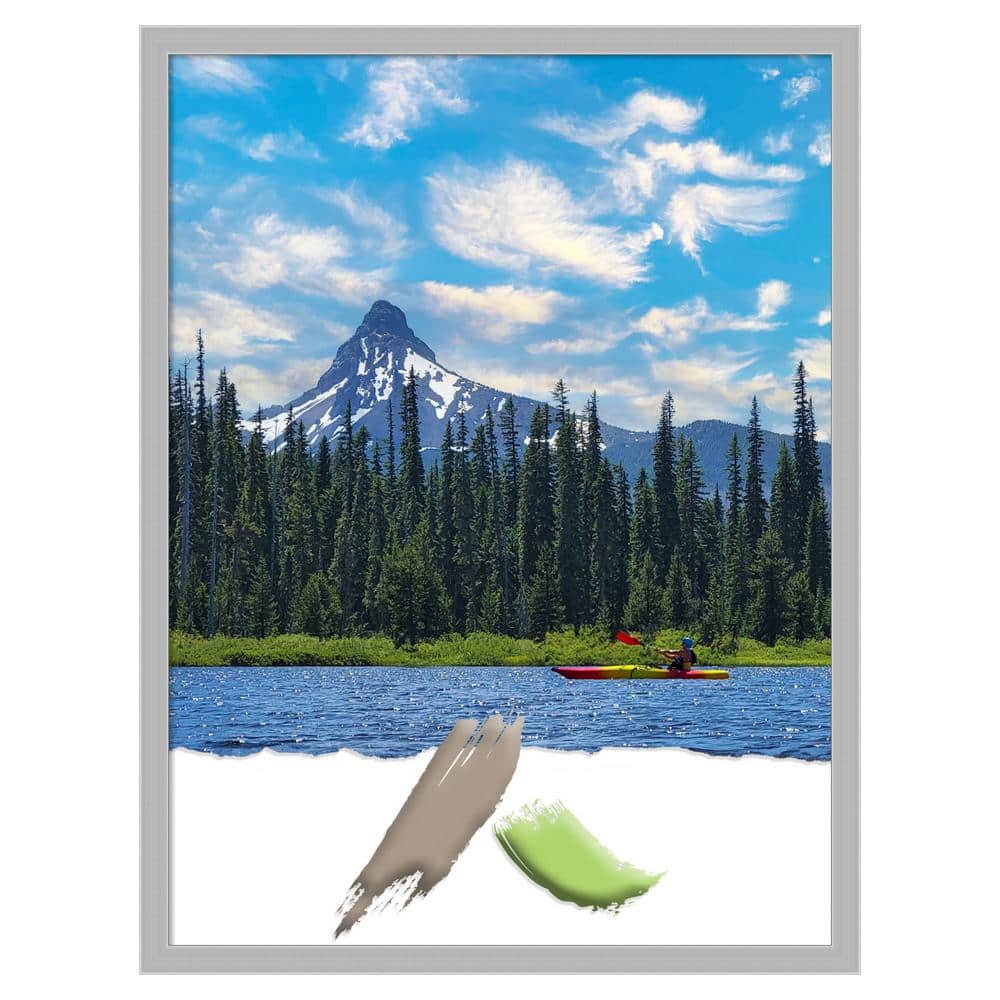 Glossy Silver Polystyrene Modern Wall Picture Frame