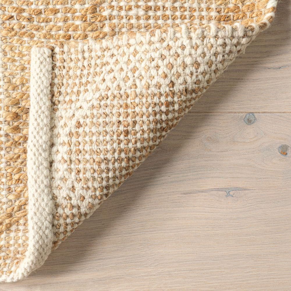 Hillcrest Natural Jute and Wool Striped 5x8 Area Rug