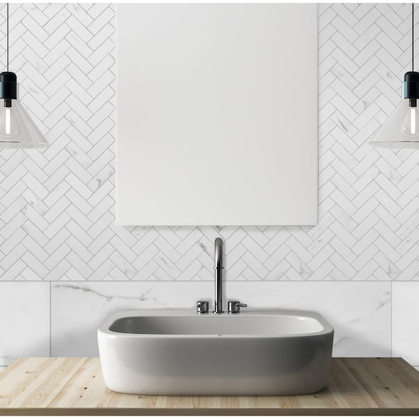 Michelangelo Calacatta Rectified 12 in. x 24 in. Matte Porcelain Floor and Wall Tile (133 sq. ft./Pack)