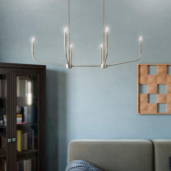 Kichler Madden 6-Light Brushed Nickel Modern/Contemporary Bare Bulb Chandelier