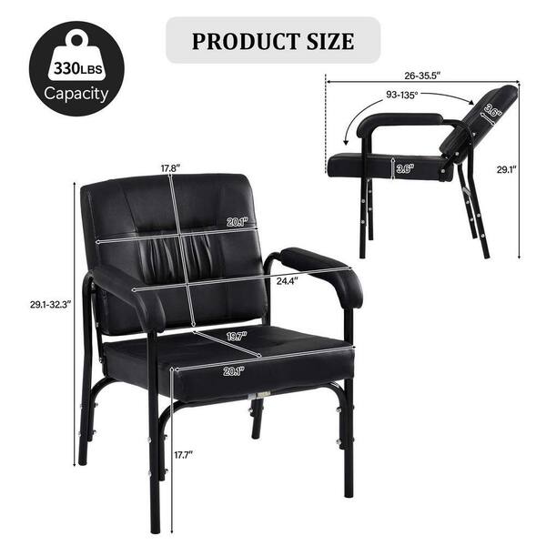 PU Leather Barber Chair Reclining Shampoo Chair Hair Salon Chair