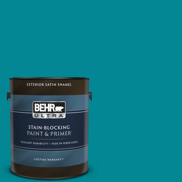 BEHR ULTRA 1 gal. Home Decorators Collection #HDC-SM16-06 Blue Slushie Satin Enamel Exterior Paint & Primer