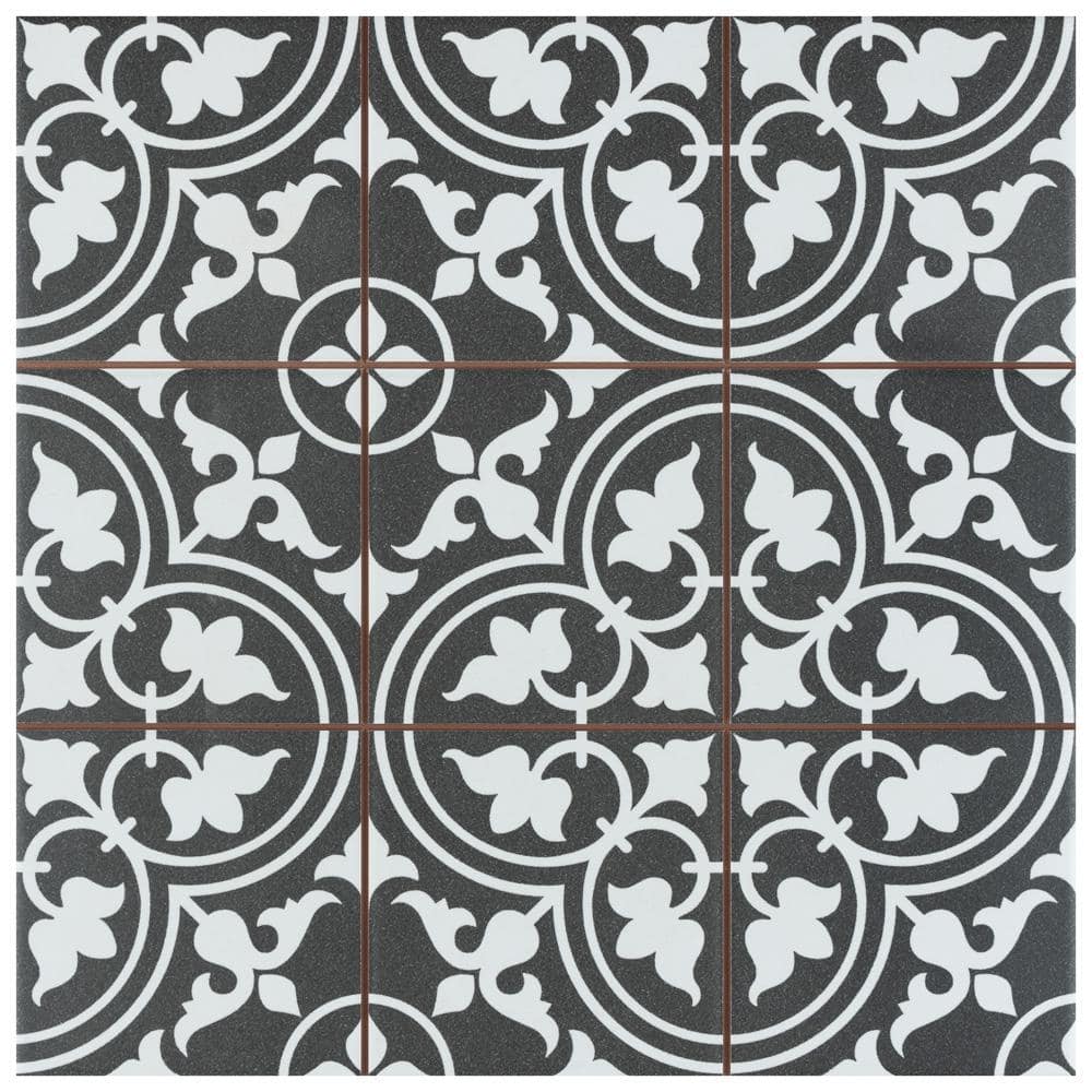 Harmonia Classic Black 13 in. x 13 in. Ceramic Floor and Wall Tile (12.0 sq. ft./Case) price history on PriceWatchPro