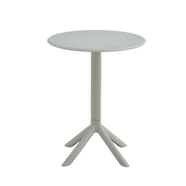Cubilan 3 Piece Plastic Arm Chair Bistro GRS Premium Ocean Plastic, Light Grey