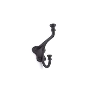 4.25 in. H Black Double Hall Hook