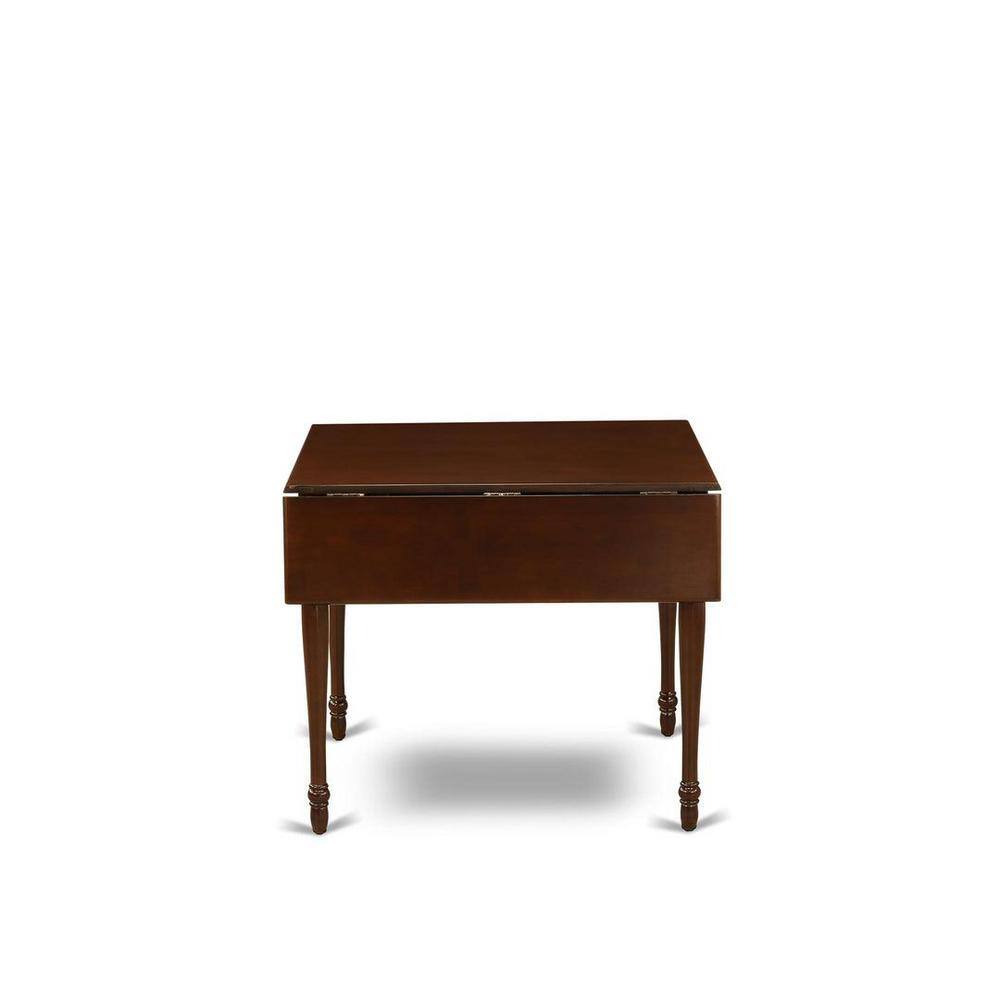 Mahogany 3-Piece Dining Set with Burgundy Upholstered Chairs