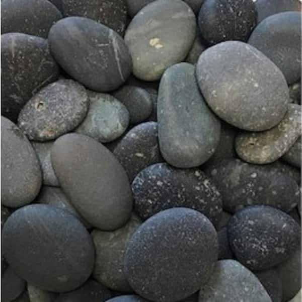 Butler Arts 0.50 cu. ft. 40 lbs. 1/2 in. to 1-1/2 in. Black Button Mexican Beach Pebble