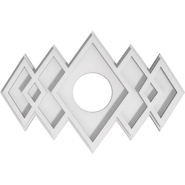 Ekena Millwork 1 in. P X 14 in. W X 9-3/8 in. H X 3 in. ID Zoe Architectural Grade PVC Contemporary Ceiling Medallion