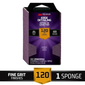 Pro Grade Precision 2-7/8 in. x 4-1/2 in. x 1 in. 120-Grit Fine Dual Angle Edge Detailing Sanding Sponge