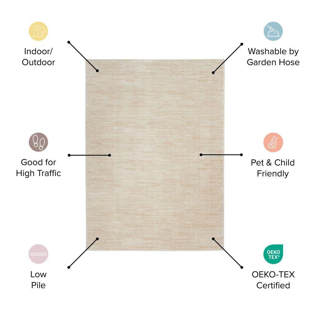 Ivory Gold Persian Floral 8' x 10' Synthetic Area Rug