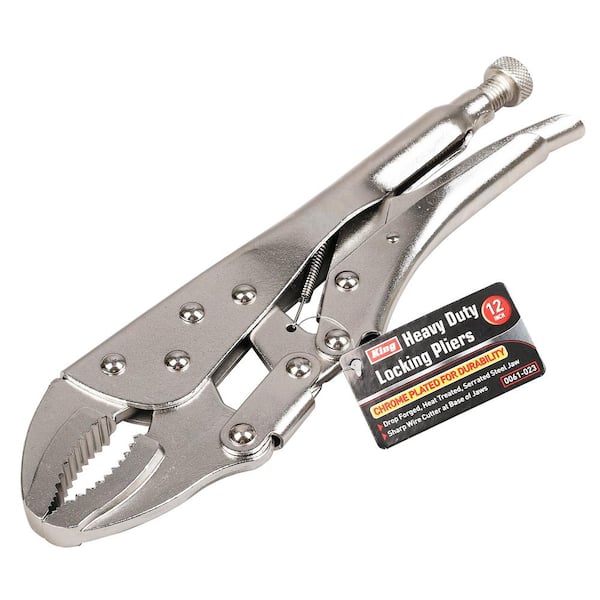 KING 12 in. Heavy-Duty Locking Pliers, Curved Jaw