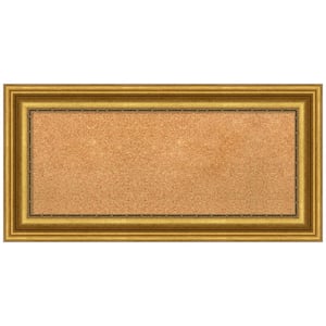 Parlor Gold 35.75 in. x 17.75 in. Framed Corkboard Memo Board