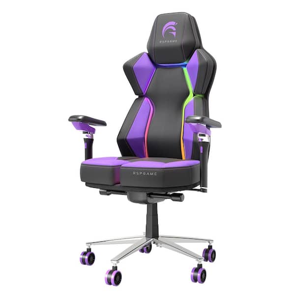 RSPGAME G Series Gaming Chair RGB Lighting Ergonomic Gamer Chair in Purple with 6D Adjustable Armrest and 7 Removable Modules