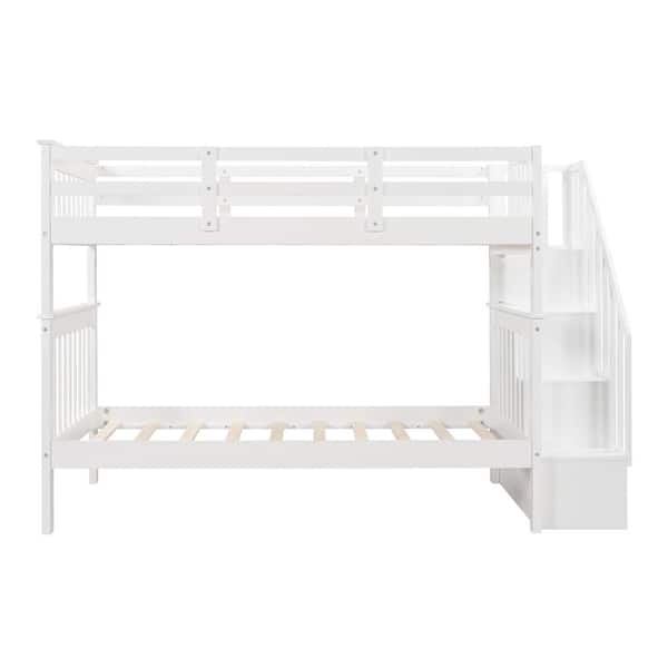 White Color Stairway Twin Bunk Bed With, Full On Metal Bunk Beds Ikea Philippines