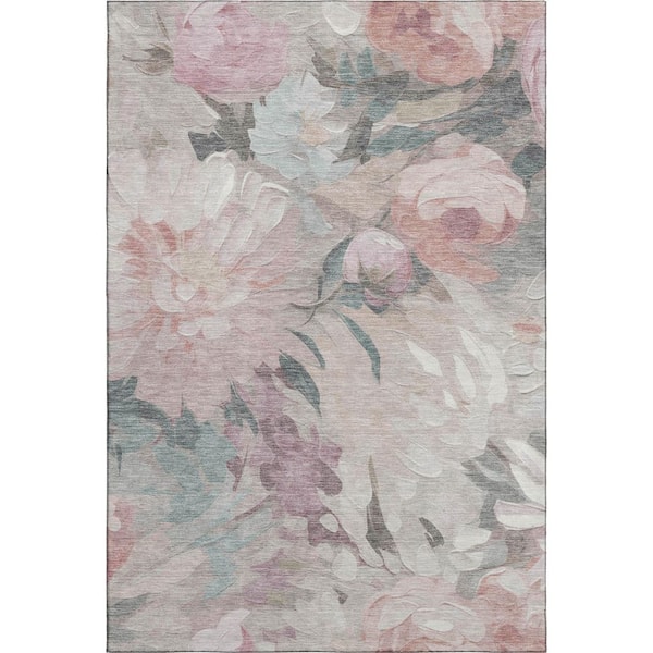 Mayfield Premium Machine Washable Abstract AMF2264 Beige 8 ft. x 10 ft. Area Rug