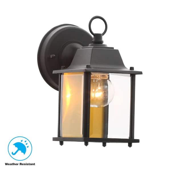 nirinsyuです＊ Hampton Bay 1-Light Black Outdoor Wall Lantern Sconce BPM1691-BLK