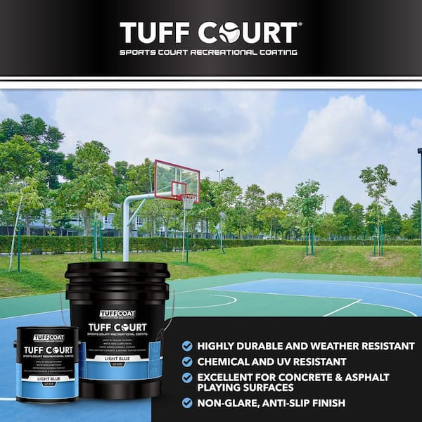 TUFF COAT Tuff Court UT-412 5-Gl Blue Non-Skid Durable Sport Court