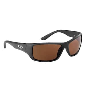 Triton Polarized Sunglasses Matte Black Frame with Vermillion Lens