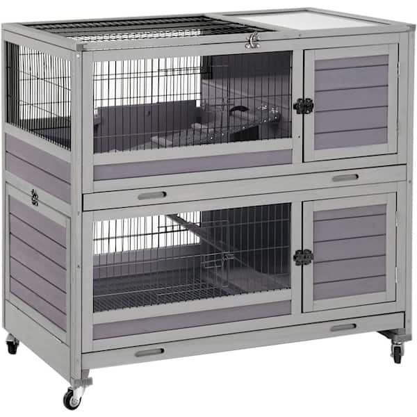 aivituvin Rabbit Hutch Outdoor Bunny Cage (Inner Space 14.1 sq. ft.)