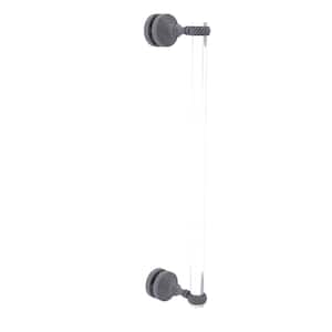 Pacific Grove Collection 18 Inch Single Side Shower Door Pull with Twisted Accents in Matte Gray