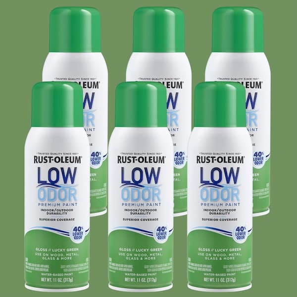 Rust-Oleum Low Odor 11 oz. Gloss Lucky Green Low Odor Water-Based Spray (Case of 6)