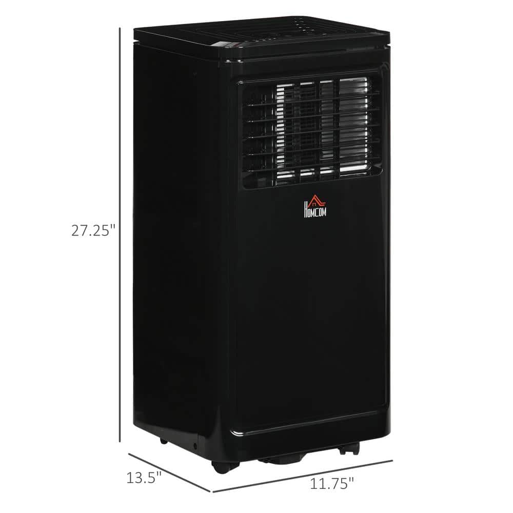 Compact Black 8000 BTU Portable Air Conditioner with Remote