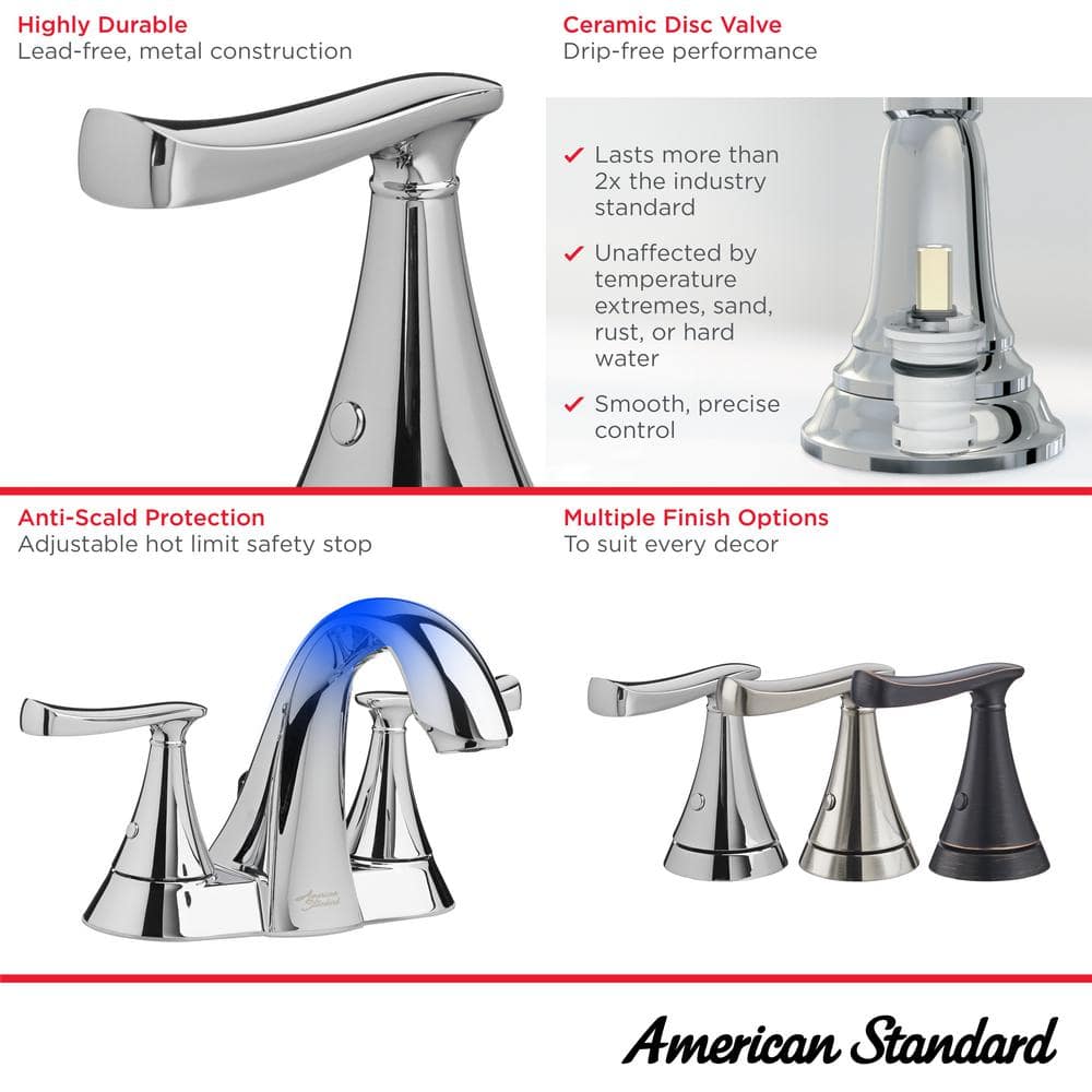 Chatfield Brushed Nickel 4-Inch Centerset 2-Handle Bathroom Faucet