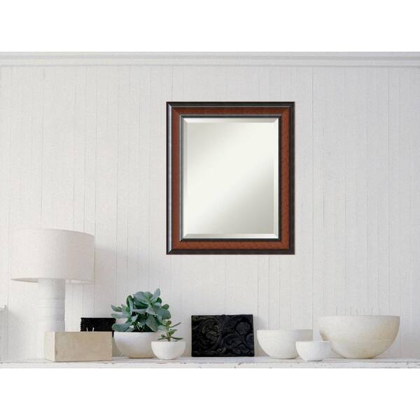 Amanti Art Medium Rectangle Walnut Casual Mirror (24.75 in. H x 20.75 in. W)