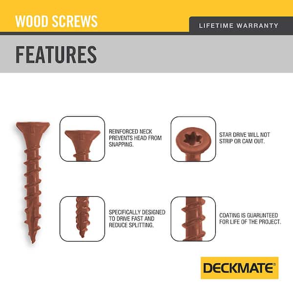 #9 x 2 in. Red Torx Flat-Head Wood Deck Screw (5 lbs. / 630-Piece)